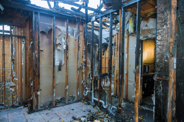 Professional Fire Damage Restoration technician working in Marlton, NJ